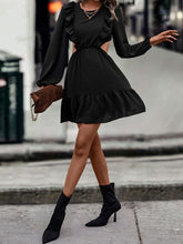 Adorable Ruffle Side Cutout black Dress